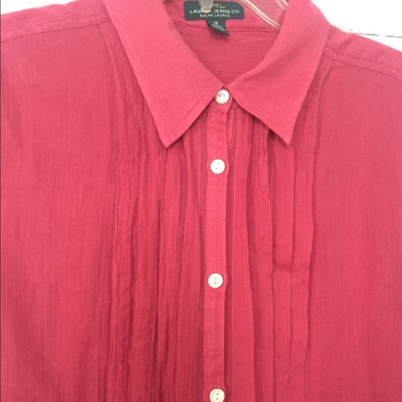 Lauren Ralph Lauren Pintuck Button Front Tunic - Picture 2 of 3